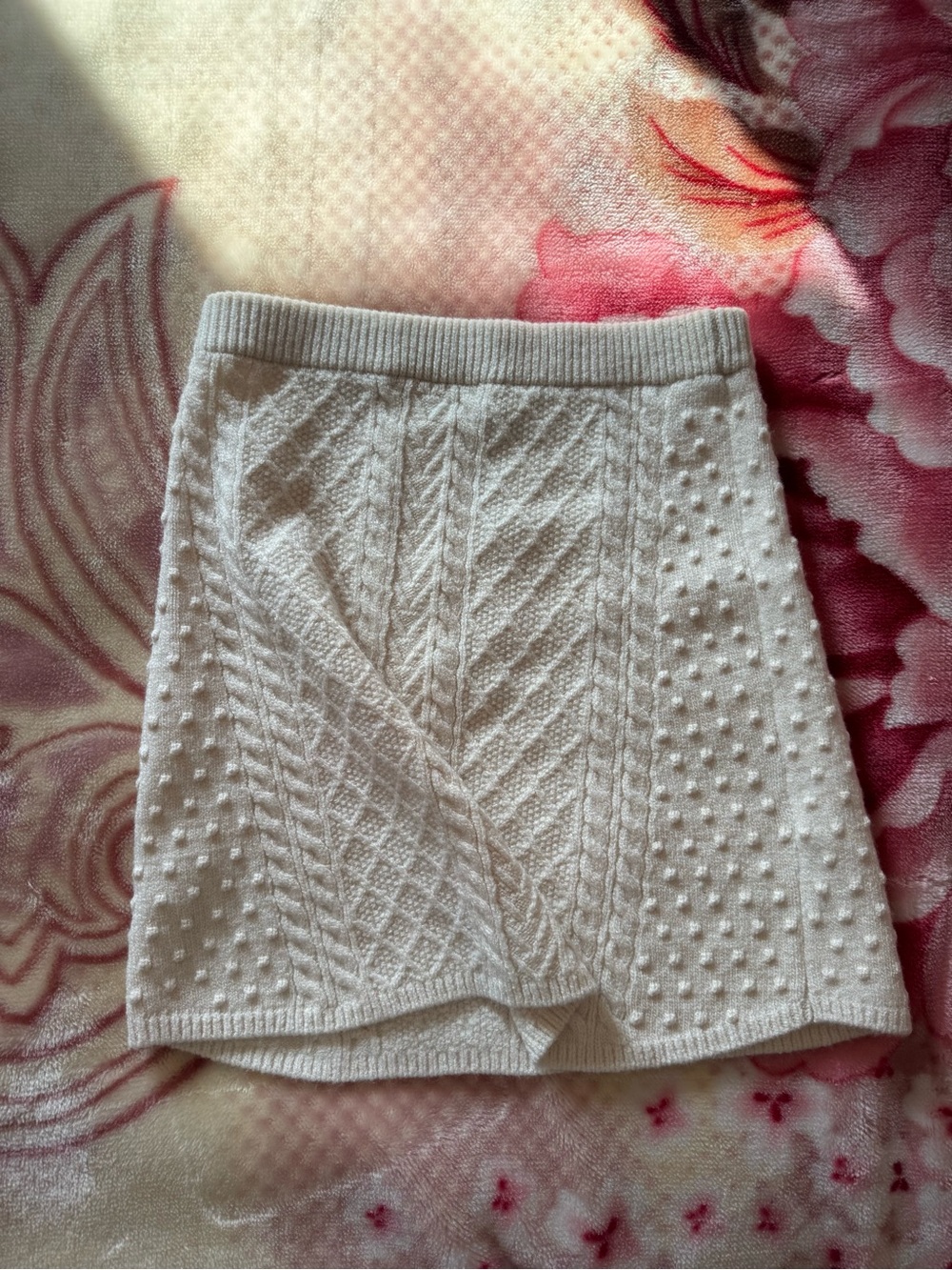 Zara Cream Cable & Bobble Knit Mini Skirt - Picture 3 of 4